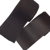 4&quot; Inch Wide x 2 FEET (FT) BLACK Sew on Hook &amp; Loop Fastener Tape Set ~ ... - £11.14 GBP