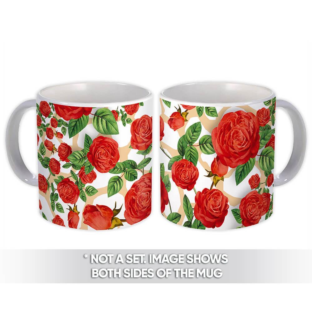 Red Roses : Gift Mug Flower Garden Pattern For Her Floral Item image 3