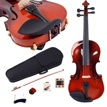 4/4 Natural Maple Wood Acoustic Violin Fiddle Set W/ Case Row Rosin Tuner - $86.99