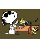 SNOOPY &amp; WOODSTOCK Music Piano Cross Stitch PATTERN - £3.08 GBP