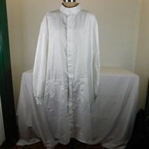 Angelica Lab Coat Uniform Long Men Women White Blue Stripes Pockets Size... - £15.22 GBP