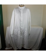 Angelica Lab Coat Uniform Long Men Women White Blue Stripes Pockets Size... - £15.28 GBP