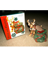 Fitz and Floyd Deer Santa Filled Candlecup Christmas Reindeer Candle - £12.01 GBP