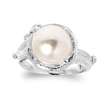 Nature&#39;s Gem Branch Wrap Freshwater Pearl Texture Sterling Silver Ring-7 - £19.69 GBP