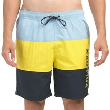 Nwt Nautica Msrp $58.99 Color Block Beach Surf Men&#39;s Yellow Board Shorts Size S - £16.79 GBP