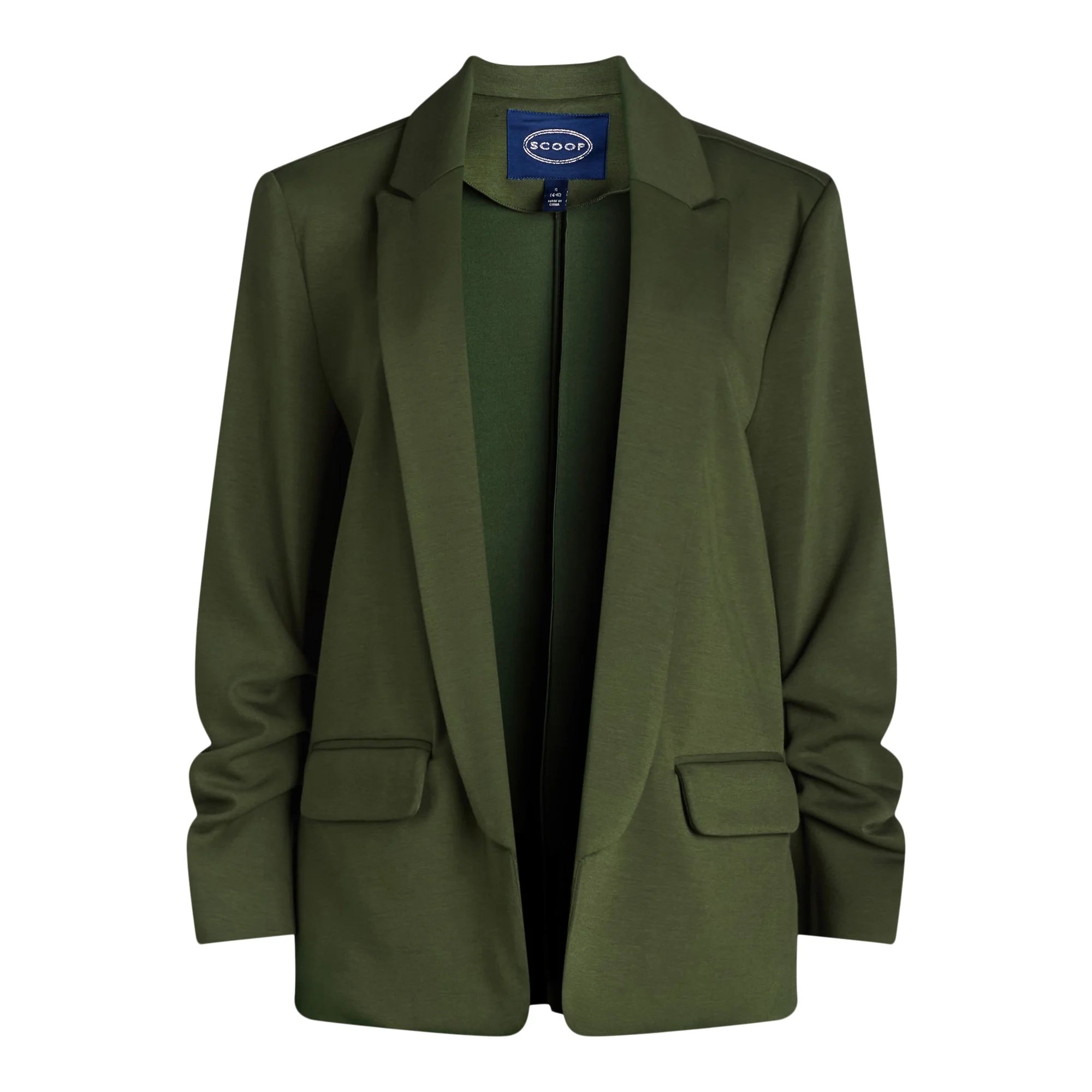 Scoop Women’s Plus Relaxed Ultimate ScubaKnit Blazer with Scrunch Sleeve... - $25.00