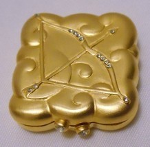 Estee Lauder Vintage Bow & Arrow Sagittarius Compact Crystals Gold Tone Empty - $54.95