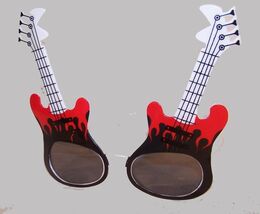 1 pair GUITAR WITH FLAMES NOVELTY PARTY GLASSES costume UNISEX  sunglass... - $9.49