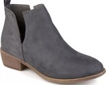 Journee Collection Women Ankle Booties Rimi Size US 8M Grey Faux Suede - £22.75 GBP