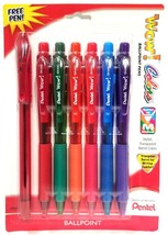 NEW Pentel Wow! Retractable Ballpoint Pens 6-PK 1.0mm Colors +1 RSVP Pen... - £5.61 GBP