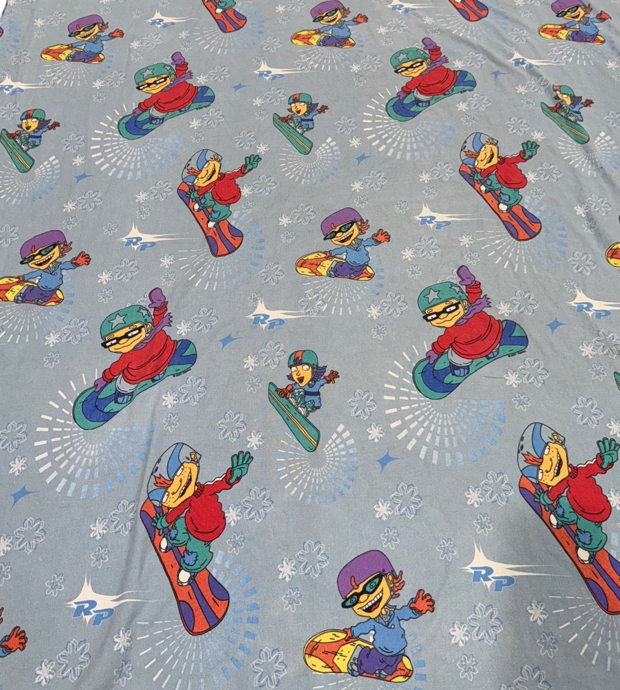 Nickelodeon Vintage Rocket Power Snowboarding Bed Sheet Rare 2001 Viacom Item image 2