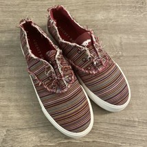 Rocket Dog Women&#39;s Afina Slip On Sneakers Shoes Red Stripe Low Top - £23.71 GBP