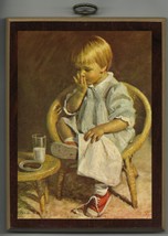 GRETCHEN decor plac Laminated Izgwersen Lithograph Plaque 8&quot;x6&quot; Hampe Cr... - $40.89