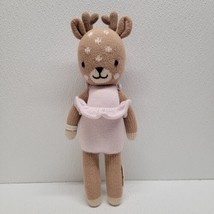 Cuddle + Kind Violet The Fawn Hand Knit Made In Peru Plush Deer Pink Dress 14&quot; - £23.25 GBP
