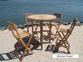 Windsor&#39;s 5pc Grade A Teak Counter Set, 39&quot; Round Folding Table/4 Folding Chairs - £2,210.71 GBP