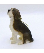 Beagle Dog Christmas Ornament Figurine With Gold Hanging Loop Brown &amp; Wh... - $223.91 MXN