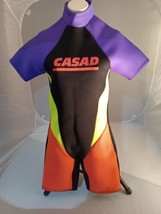 Casad Vintage 80s Wetsuit multi colored Ski Tech Jumpsuit  woman&#39;s small - £29.21 GBP