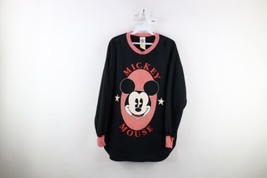 Vintage 90s Disney Womens Medium Spell Out Mickey Mouse Sleep Night Sweatshirt - £40.82 GBP