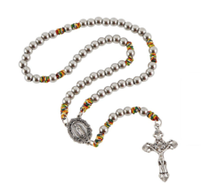 Our Lady of Guadalupe Paracord Rosary 8mm Stainless Steel Beads Catholic - £13.36 GBP