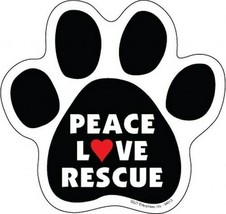 Peace Love Rescue PAW PRINT Dog Cat Fridge Car Magnet 5&quot;x5&quot; Large Size U... - $5.89