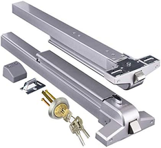 Door Push Bar Panic Exit Device with Exterior Lever Emergency Lock Stainless Ste - £48.63 GBP