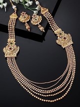 Gold Plated Kundan Rani Haar Long Kundan Jewelry Multistring Necklace Set - £15.32 GBP
