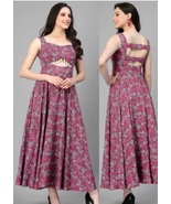 Women Floral Printed Maxi Dress Sleeveless Bohemian Long Dress Pink - $15.00