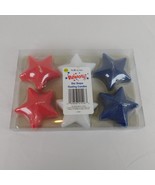 Patriotic Star Shape Floating Candles Red White Blue New July 4th Indepe... - $9.75