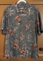 BATIK BAY Mens L 100% Silk Button Front Shirt Machine Washable Hawaiian ... - £19.01 GBP