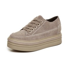 New Genuine Leather Women&#39;s Sneakers Lace up Increase Within Shoes Womens Shoes  - £39.35 GBP
