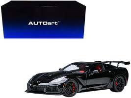 2019 Chevrolet Corvette C7 ZR1 Black w Carbon Top 1/18 Model Car Autoart - £199.06 GBP