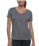 TurboDry Womens T-Shirt Gray Grey Active V-Neck Short Sleeves Moisture C... - $50.59 CAD