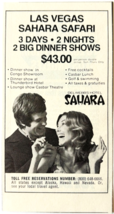 1972 Del Webb&#39;s Sahara Hotel Advertisement Las Vegas Nevada Safari Vinta... - $19.99