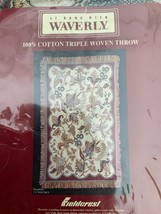 Waverly Fieldcrest All Cotton Triple Woven Throw Pandora Pattern New 46 X 68 - $48.15