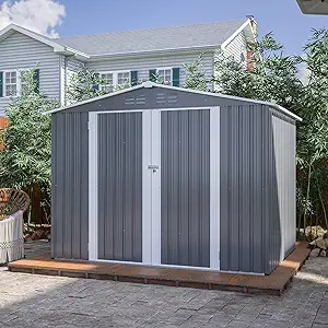 , Metal Garden Shed, Backyard Storage Shed With Double Lockable Doors,Ca... - $751.99