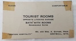 Advertising Card Greybull Wyoming Gafner Tourist Rooms Western Hospitali... - £14.85 GBP