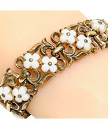 Vintage Trifari Forget Me Not Flowers Bracelet Gold Tone 7” HTF - $129.65 CAD