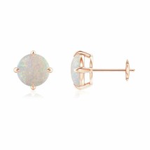 Natural Opal Solitaire Stud Earrings for Women in 14K Gold (Grade-AA , 7MM) - £404.64 GBP