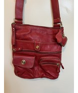 Vintage Roots Canada Villager Red Leather Crossbody Bag Made in Canada C... - $74.47 CAD