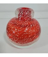 Art Glass Perfume Bottle Orange Silver &amp; Clear Italian No Dabber Vtg - €21,60 EUR