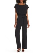 Eliza J EJ7-5898 Cap Sleeve Wide Leg Jumpsuit SZ 4 Black WAIST TIE NOT I... - $66.53
