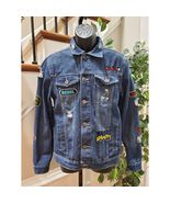 Rebel Star Men&#39;s Blue Denim Cotton Long Sleeve Buttons Front Casual Jack... - €42,54 EUR