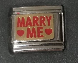 Marry Me Hearts Enamel Wholesale Italian Charm 9MM K52 - £11.78 GBP