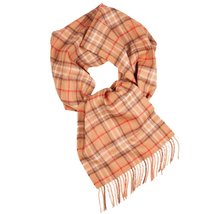 Beige checkered alpaca wool scarf - £51.10 GBP