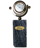 Ford Desk Decor Ford Marble Slab With Fancy Gold Quartz Swivel Clock 6in.  - $381.30 MXN