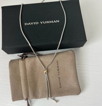 David Yurman .925 Sterling Silver X Lariat Petite Chain Necklace &amp; 18K/750 Gold - £612.72 GBP