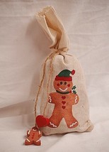 Classic Christmas Bear w Stocking Shelf Sitter w Gingerbread Man Gunny S... - £7.77 GBP