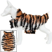 Pet Life &#39;Tigerbone&#39; Glamourous Tiger Patterned Fashion Mink Fur Dog Coat Jacket - £22.37 GBP+