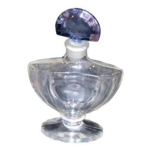 Primary image for Guerlain Paris Perfume Bottle Vintage Shalimar Blue Fan Signed Lid Empty Collect