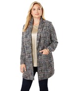 NEW Jessica London Women&#39;s Plus Size 12W Metalic Tweed Topper Jacket Ope... - €17,04 EUR